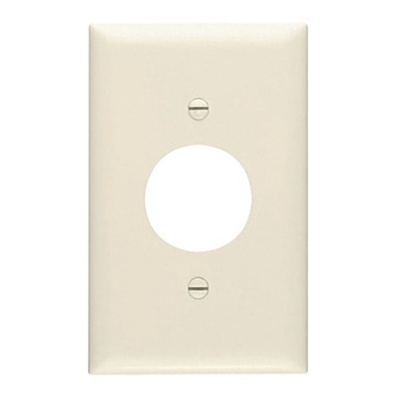 Pass & Seymour Legrand TP7-LA 1-Gang Single Outlet Receptacle Wall Plate, 1.406" Diameter Opening, Trademaster Size, Unbreakable Thermoplastic, Light Almond