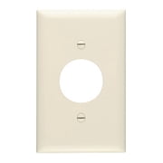Pass & Seymour Legrand TP7-LA 1-Gang Single Outlet Receptacle Wall Plate, 1.406" Diameter Opening, Trademaster Size, Unbreakable Thermoplastic, Light Almond