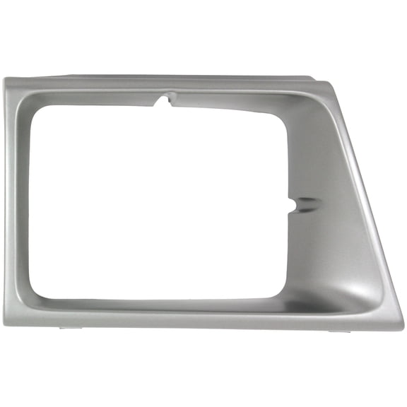 PASSENGER SIDE HEADLIGHT BEZEL; SILVER GRAY; MADE OF PLASTIC