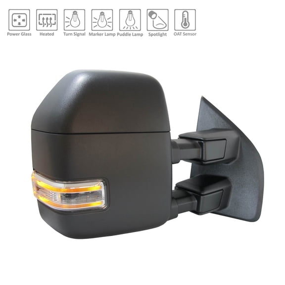 PASSENGER SIDE POWER TOW DOOR MIRROR; MANUAL FOLD/EXTEND; POWER UPPER