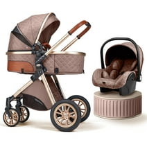 PASSING LOVE Folding Aluminum Infant Baby Stroller Kids Carriage,Brown