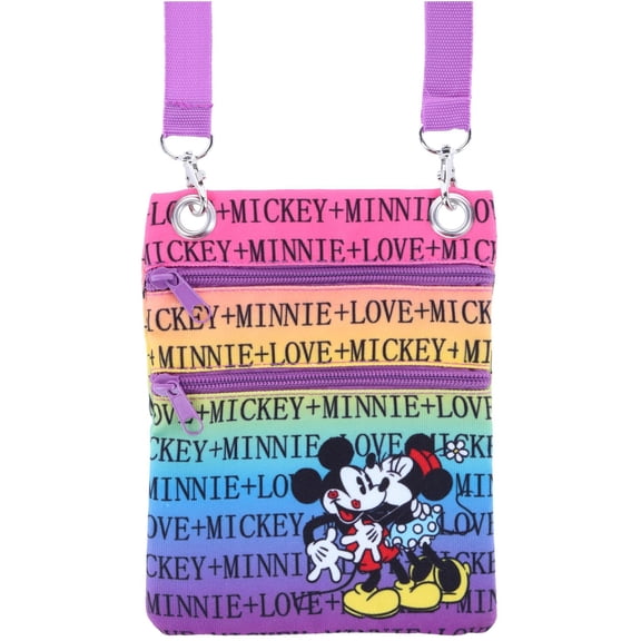 Disney Mickey & Minnie Zip-Up Passport Bag, Crossbody