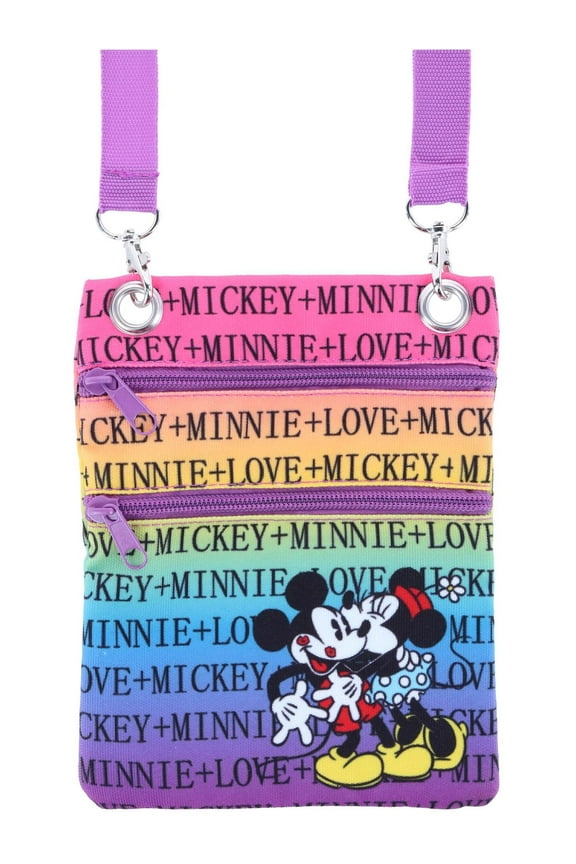 Mickey & Minnie Zip-Up Passport Bag, Crossbody