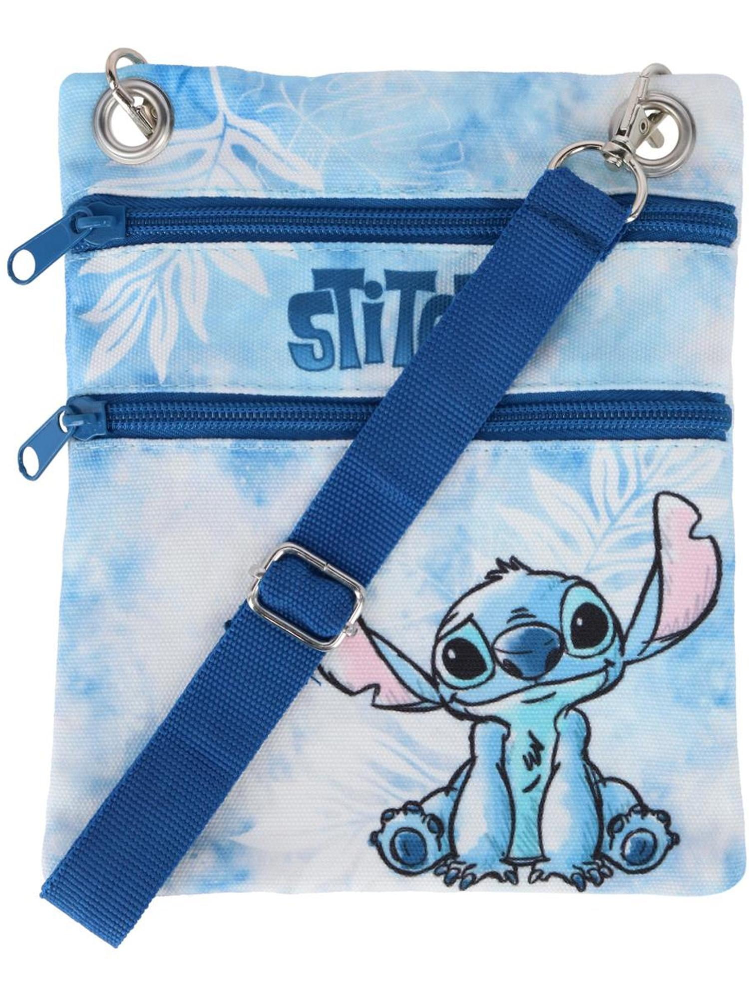 DISNEY Stitch Blue Zip-up Passport Bag, Crossbody