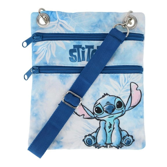 Disney Stitch Blue Zip-up Passport Bag, Crossbody