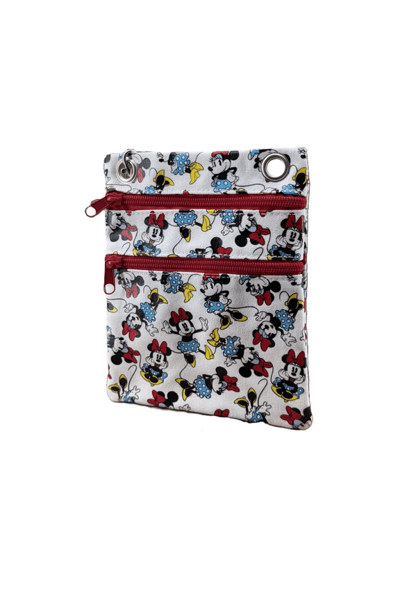 Minnie All Over Print Zip-Up Passport Bag, Crossbody