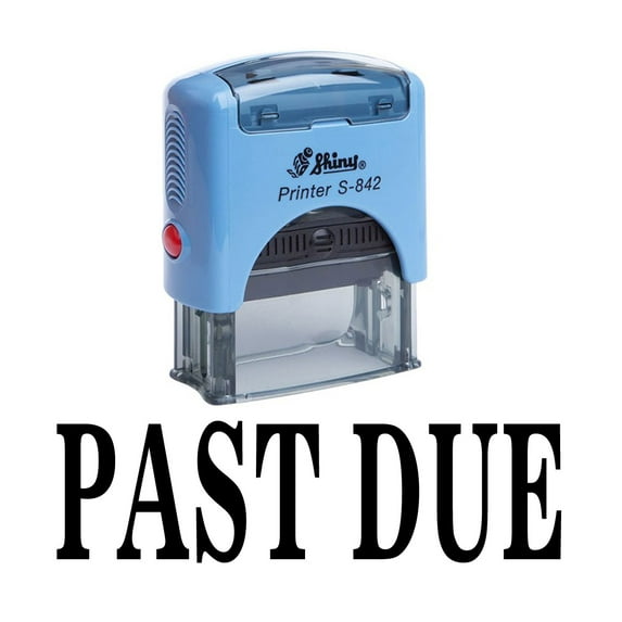 PAST DUE Self Inking Rubber Stamp Custom Shiny Office Stationary Stamp