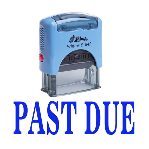 PAST DUE Self Inking Rubber Stamp Custom Shiny Office Stationary Stamp