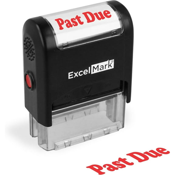 ExcelMark Past Due Stamp Self-Inking Rubber Stamp - Red Ink for Office Use, Ideal for Efficient Document Management with Past Due Stamps, Perfect for Professional Settings