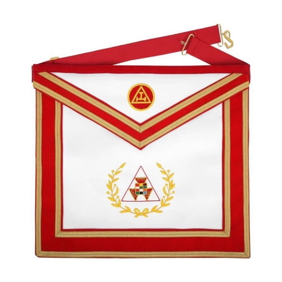 PAST GRAND HIGH PRIEST ROYAL ARCH CHAPTER APRON - RED VELVET WITH GOLD WREATH