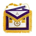 thumbnail image 1 of PAST GRAND THRICE ILLUSTRIOUS MASTER ROYAL & SELECT MASTERS ENGLISH REGULATION APRON - PURPLE VELVET WITH HAND EMBROIDERY & GOLD FRINGE, 1 of 5