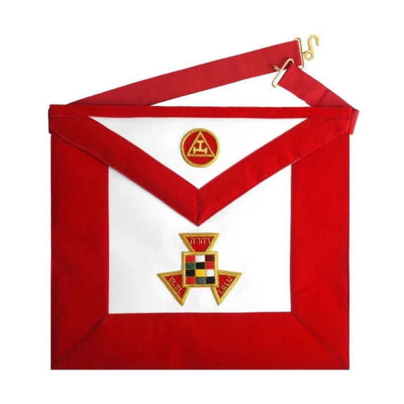 PAST HIGH PRIEST ROYAL ARCH CHAPTER APRON - RED VELVET WITH GOLD EMBROIDERY