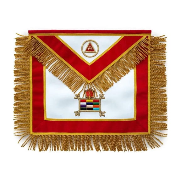 PAST HIGH PRIEST ROYAL ARCH CHAPTER MASSACHUSETTS REGULATION APRON - RED VELVET