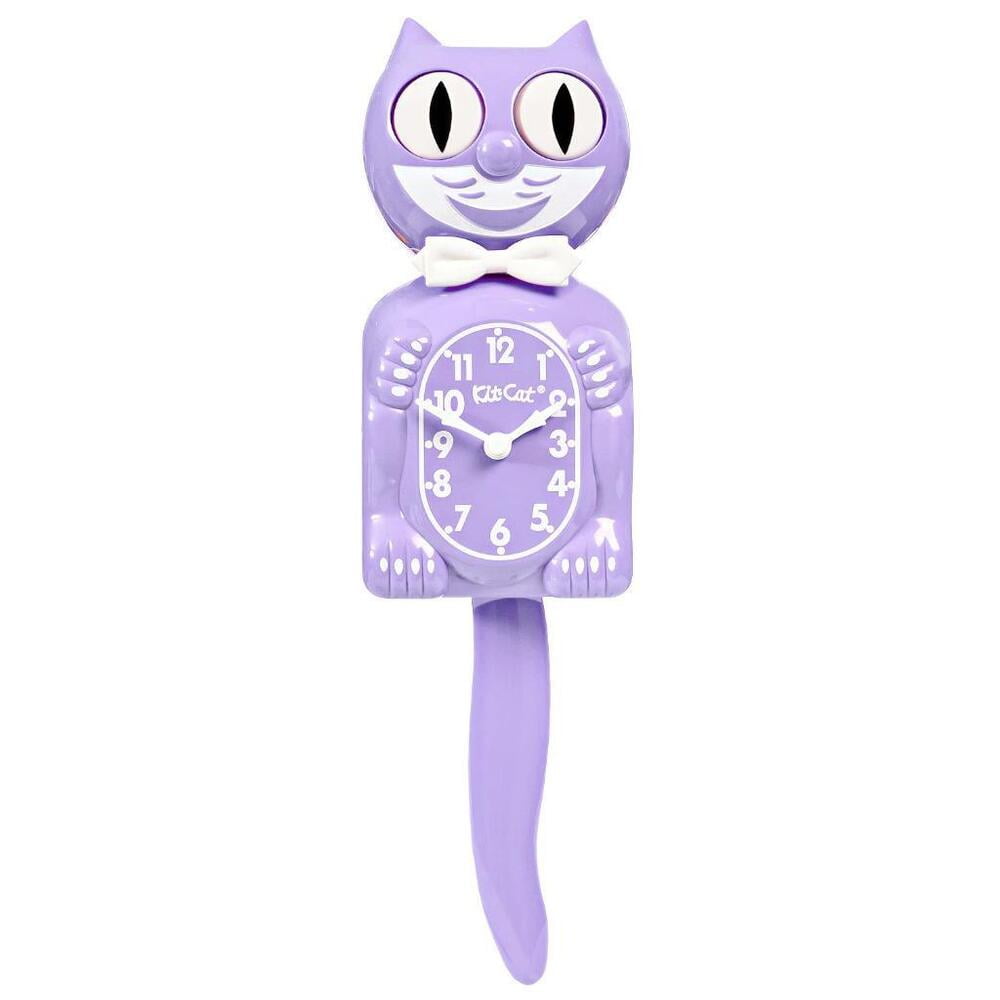 PASTEL LILAC KIT CAT CLOCK 15.5" Free Battery USA MADE Official KitCat