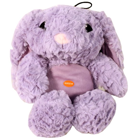 PATCHWORK PET PASTEL RABBIT TOY 15 IN PURPLE