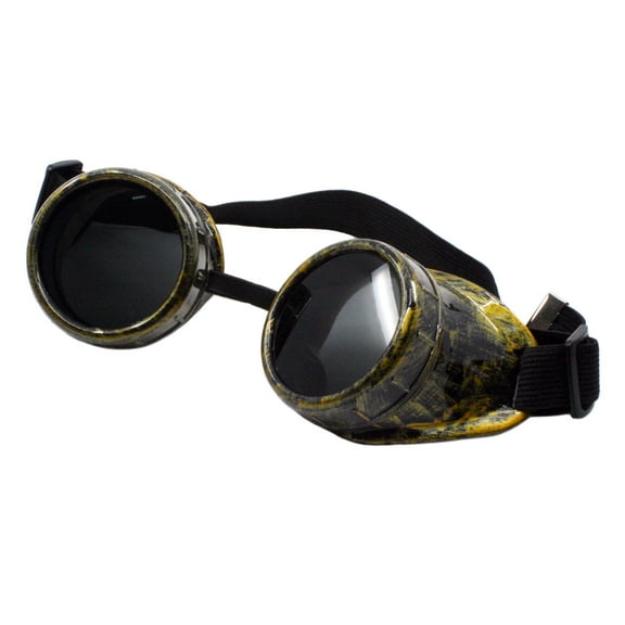 PASTL Steampunk Goggles, Gold with Adjustable Strap for Adult