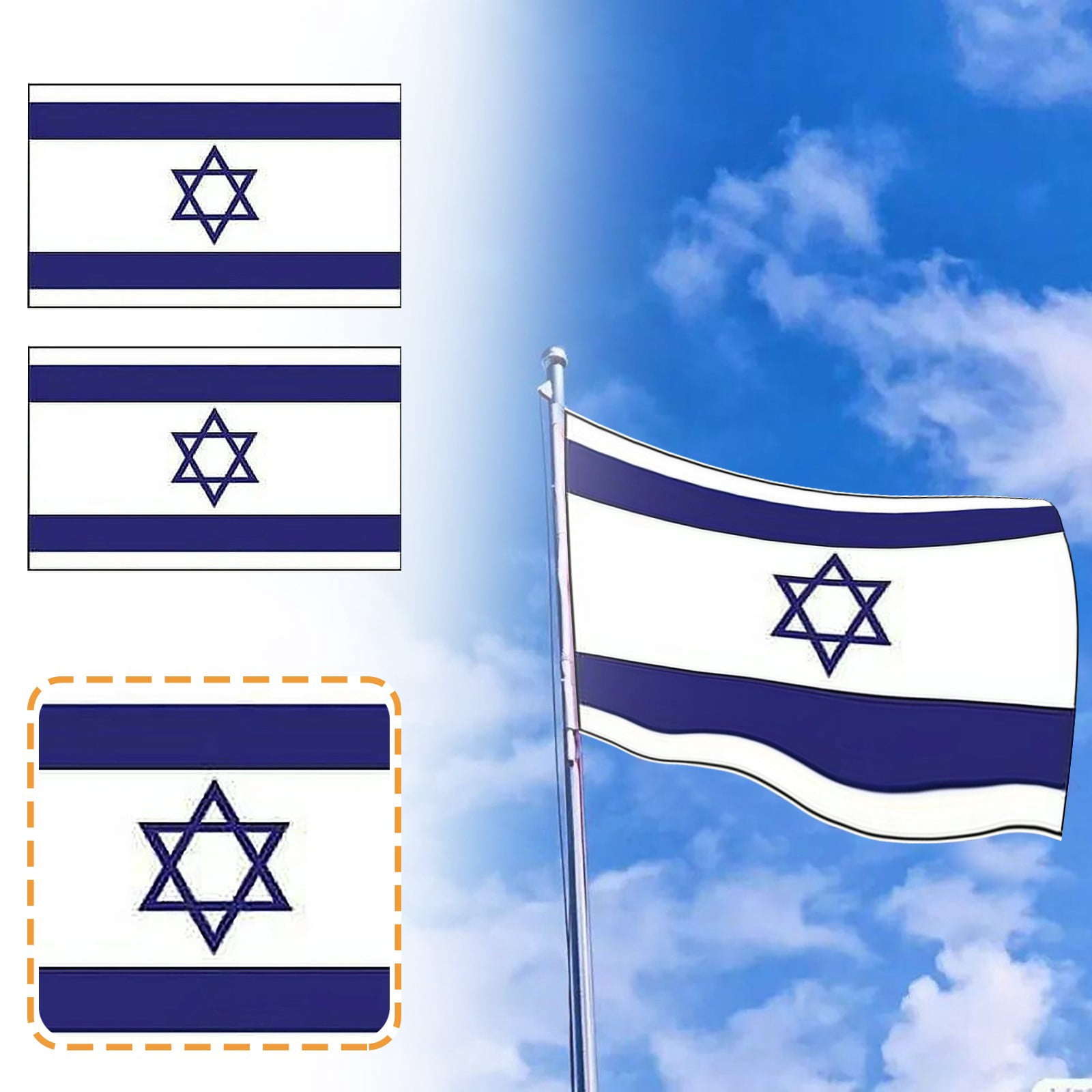 Israel Polyester Flag 23.5 X 35 Inches Foot Flag Fade Proof Canvas ...