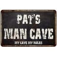 thumbnail image 1 of PAT'S Man Cave Black Grunge Sign Home Décor Gift Cave Funny 112180004022, 1 of 1