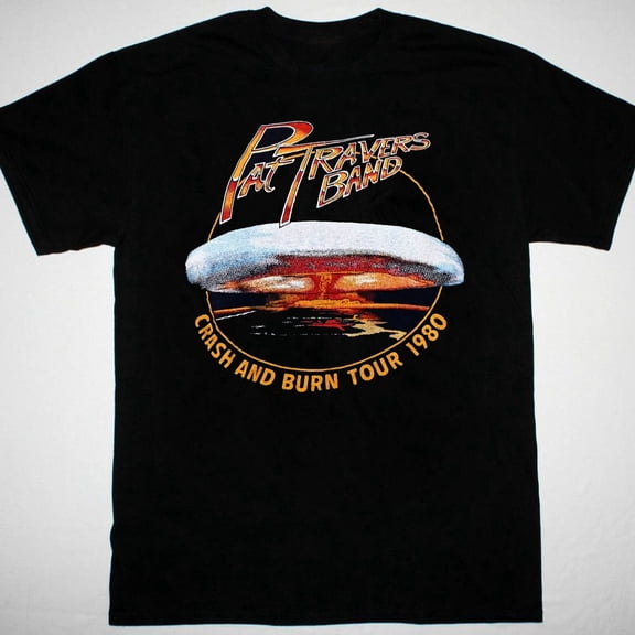 PAT TRAVERS CRASH AND BURN TOUR T-shirt Black Unisex S to 5XL