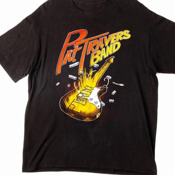 PAT TRAVERS band retro T-shirt Black Unisex all sizes S to 5Xl ZL183