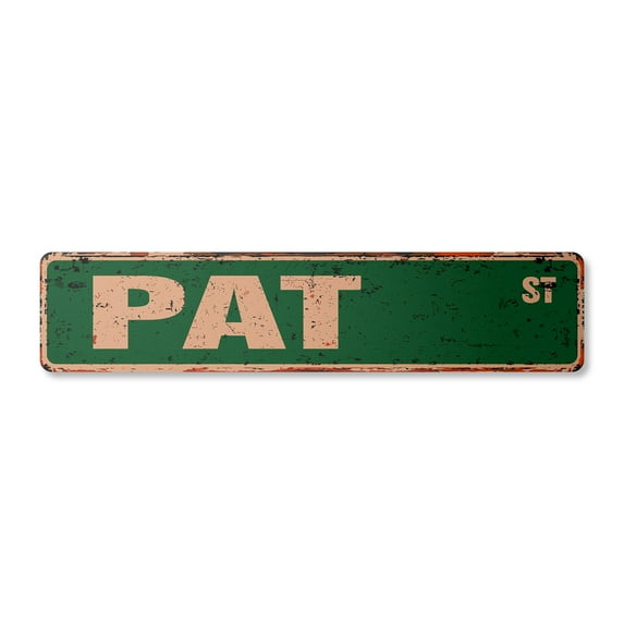 PAT Vintage Aluminum Street Sign Childrens Name Room Metal Sign rustic metal tin | Indoor/Outdoor |  24" Wide