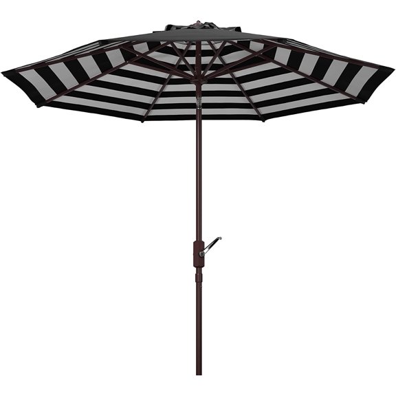 PAT8007A Collection Athens Inside Out Striped 9Ft Crank Outdoor Auto Tilt Umbrella