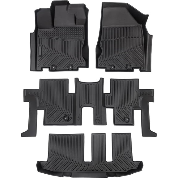 PATAJP4U Car Floor Mats Compatible with 2013-2021 Nissan Pathfinder All-Weather TPE Rubber Floor Mats Strict QC&Fitment Tested