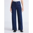 thumbnail image 1 of Free Assembly Women's and Women's Plus Wide Leg Jeans with Patch Pockets, 30", 32", and 34" Inseams, Sizes 0-26 Plus, 1 of 6