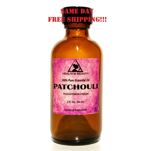 PATCHOULI ESSENTIAL OIL AROMATHERAPY NATURAL PURE GLASS BOTTLE 2.0 OZ, 59 ML