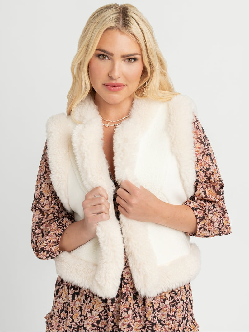 Jessica Simpson Women's Patchwork Faux Fur Vest, Sizes XS-XXL
