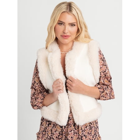 Jessica Simpson Women's Patchwork Faux Fur Vest, Sizes XS-XXL