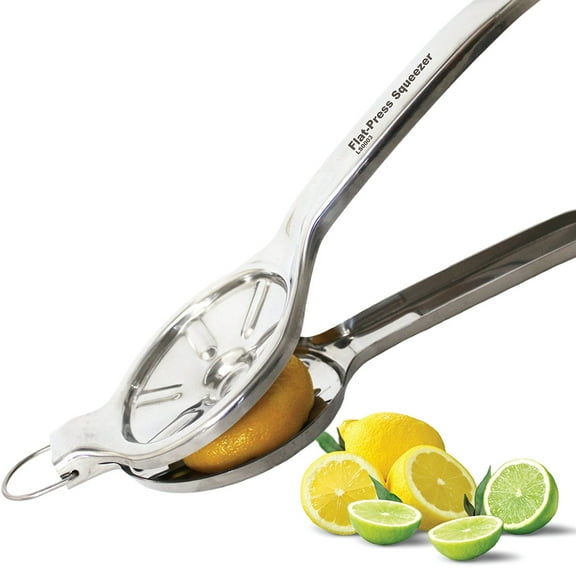 PATENT PENDING EcoJeannie® Jumbo Size FLAT PRESS 100% Stainless Steel Lemon Squeezer for Pressing lemon-half FLAT, Never Rust Never Break, Ultimate Manual Lemon Juicer, Lime Juicer Squeezer