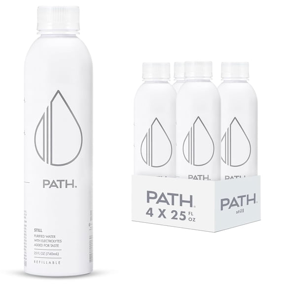PATH Water Ultra-Purified Still Water, 25 fl oz, 4 pack Aluminum Bottles