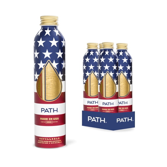 PATH Water American Flag Bottled Water 25oz 4 pack