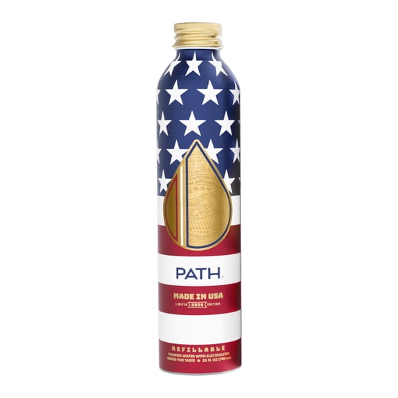 PATH Water Ultra-Purified Still Water, 25 fl oz, Single Aluminum Bottle, Limited Edition USA 250th Anniversary