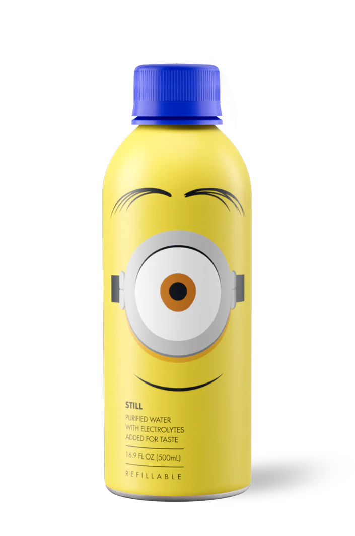 PATH Water Ultra-Purified Still Water, 16.9 fl oz, 12 pack Aluminum Bottles, Limited Edition Minions