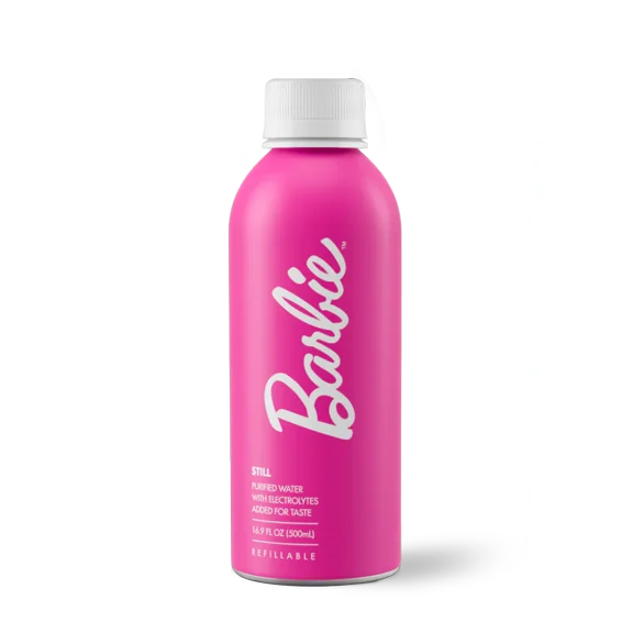 PATH Water Ultra-Purified Still Water, 16.9 fl oz, 4 pack Aluminum Bottles, Limited Edition Barbie