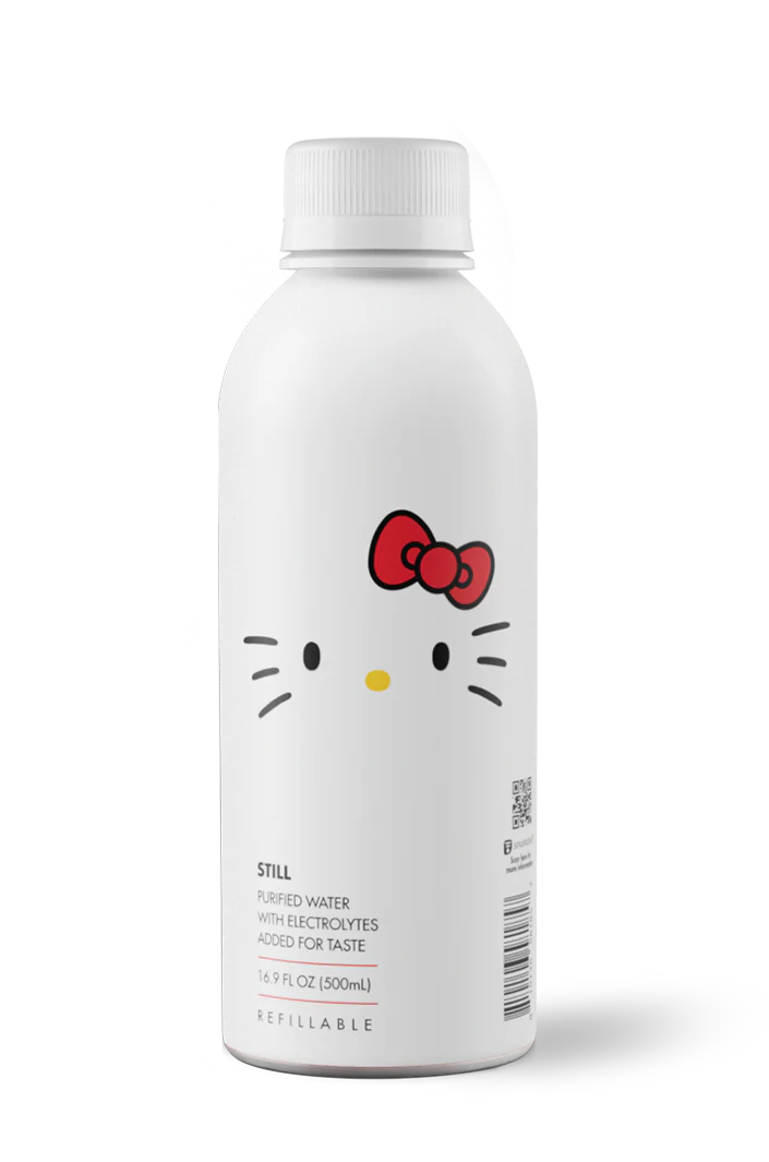 PATH Water Ultra-Purified Still Water, 16.9 fl oz, 4 pack Aluminum Bottles, Limited Edition Hello Kitty
