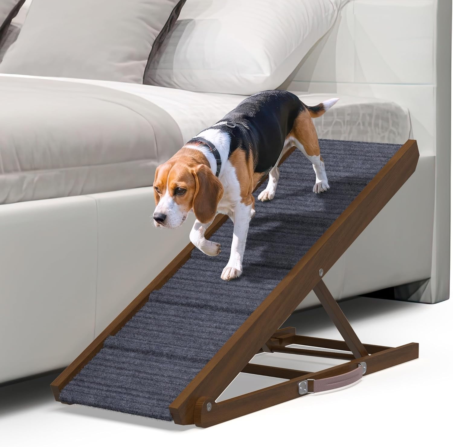 PATHOSIO Dog Ramps for Bed Portable Dog Ramp for Couch, Folding Dog ...