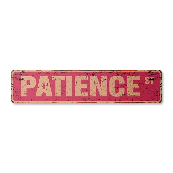 PATIENCE Vintage Plastic Street Sign Childrens Name Room Sign | Indoor/Outdoor |  30" Wide