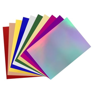 PATIKIL 12"x12" Holographic Cardstock, MMF7 10 Pack Metallic Iridescent Mirror Paper Foil Board Reflective Sheets Scrapbook Poster Diy Craft Style