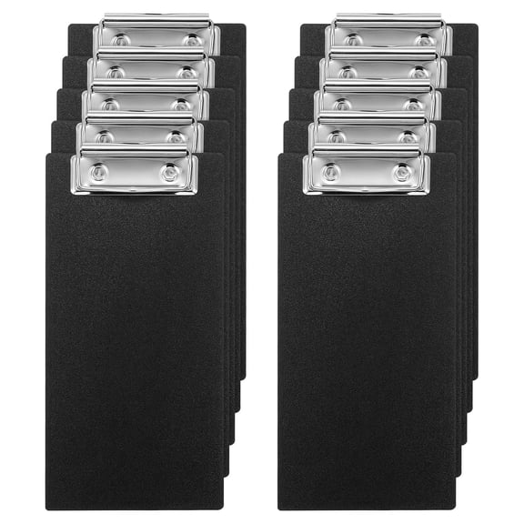 PATIKIL Check Presenters for Restaurants, 10Pcs Mini Clipboard Wood Check Holder Half Page Menu Holder for Restaurant Cafe Waitress Guest Check Server, Black