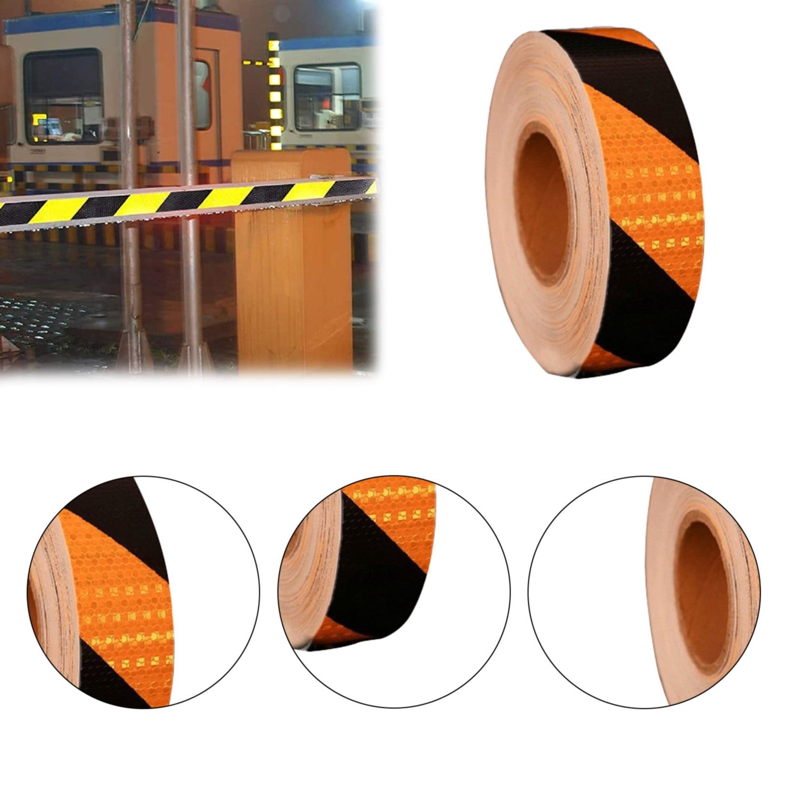 PATIKIL Reflective Tape 1 Roll Self Adhesive High Visibility Caution ...