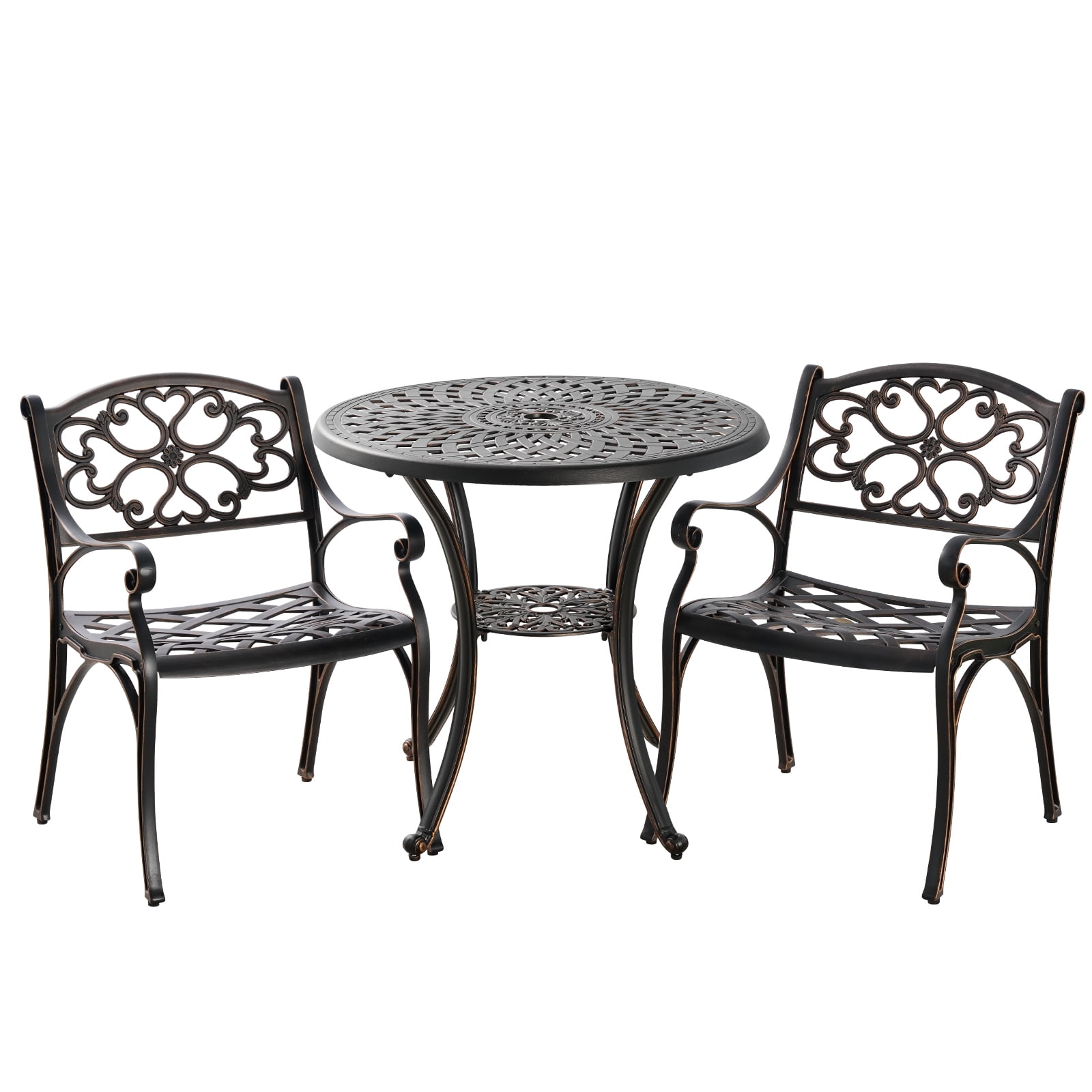 PATIOIN Aluninum Patio Bistro Sets 3 Piece Outdoor Bistro Table and