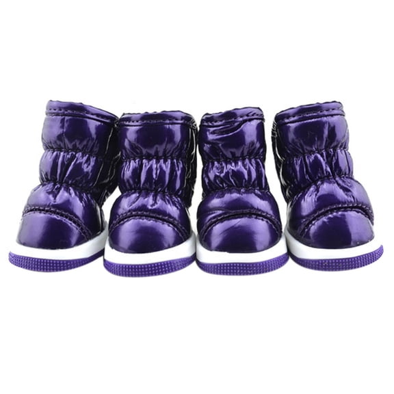 PATIO_PEACE_INC 4 Pcs/Sets Puppy Winter Snow Boots Casual Dog Shoes Pet Slip-resistant Shoes Teddy Dog Shoe