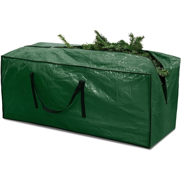 PATIO PLUS Christmas Tree Storage Bag - Fits Up to 9 Foot Xmas Holiday Tree, With Full Zipper, Durable Reinforced Carry Handles,(60*20*30IN) Green
