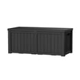 thumbnail image 1 of PATIOEASY 150 Gallon Outdoor Storage Box Waterproof Lockable Resin Deck Box, for Pool Accessories, Tools Storage, UV-Resistant Outside, Black, 1 of 9