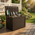 thumbnail image 1 of PATIOEASY 30 Gallon Resin Deck Box,Waterproof & UV-Resistant Toy Box ,Outdoor Garden Tools and Tools Storage, Outside Storage Boxes for Furniture, Garden Tools and Tools Storage-Black, 1 of 8