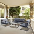 thumbnail image 1 of PATIOEASY 4 Piece Patio Furniture Set,Patio Conversation Set All-Weather Outdoor Sectional Sofa Set with Table & Cushion, Outdoor Seating Set for Backyard Balcony Porch Garden-Gray, 1 of 9