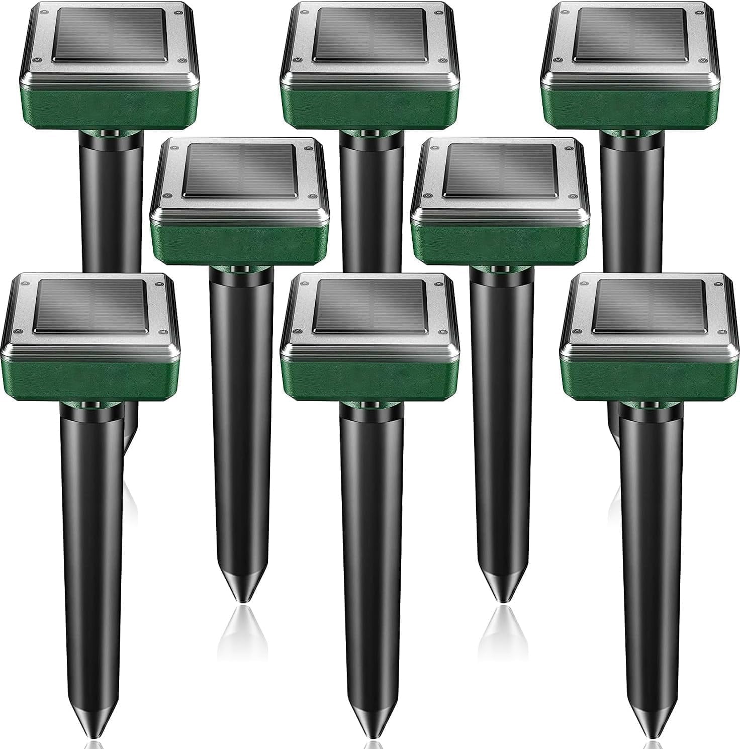 PATIOEASY 8 Pack Solar Outdoor Gopher Repellent Ultrasonic Mole Repellent,Sonic Mole Spikes for Garden Yard Home Use,Get Rid of Moles Groundhog Snake Repellent
